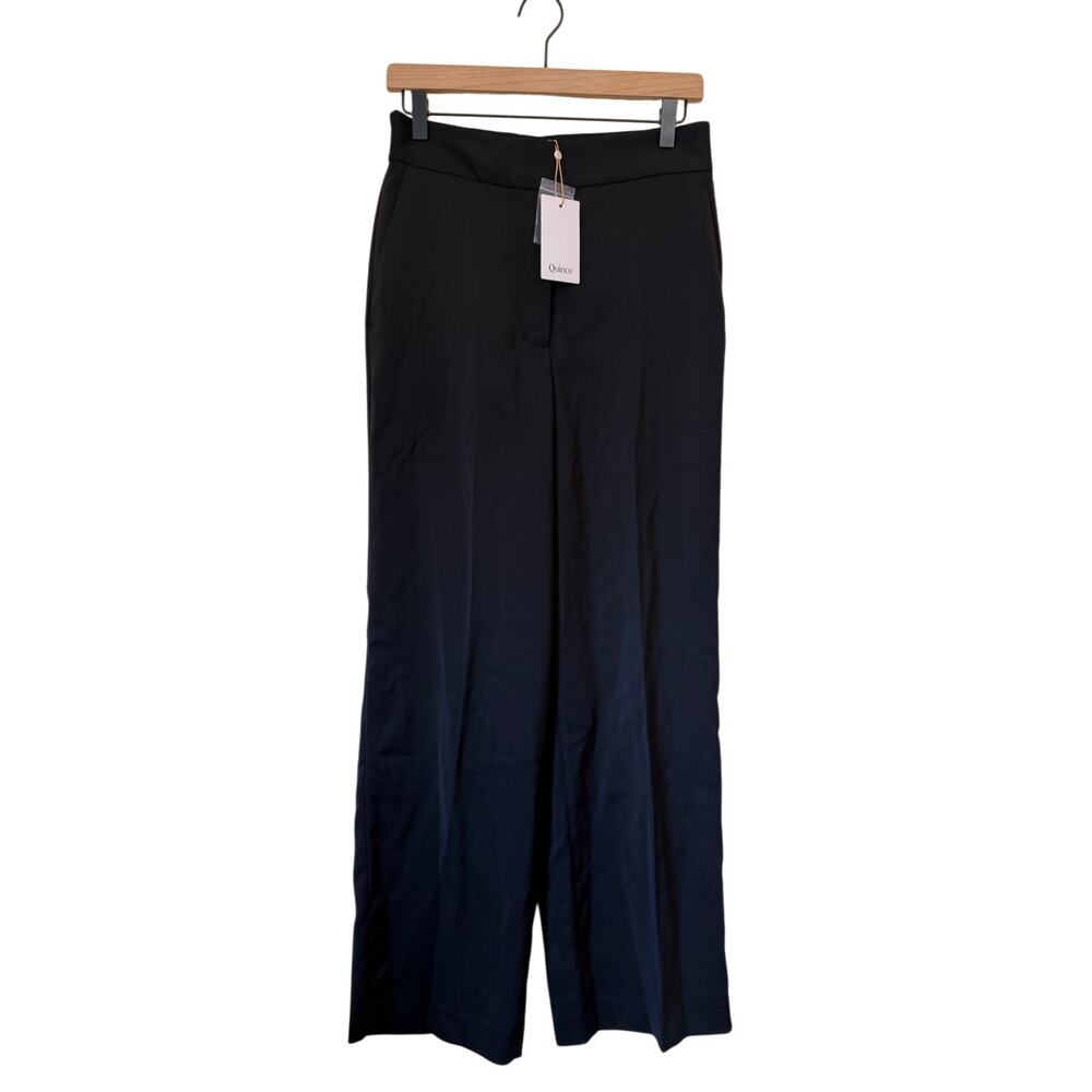 Quince Stretch Crepe Classic Trouser Pants Black Size 8 NWT - Picture 2 of 12